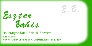 eszter bahis business card